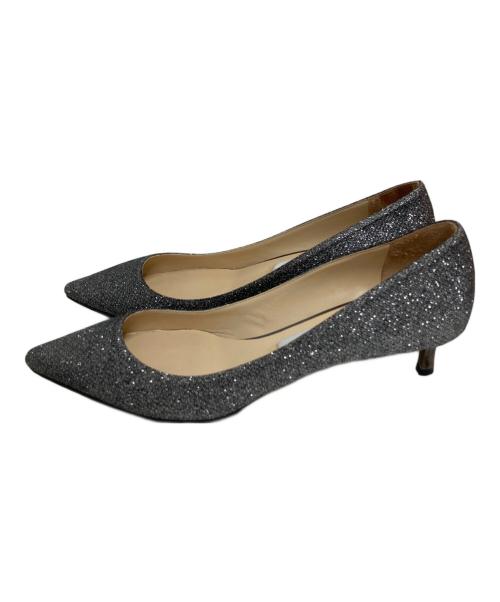 JIMMY CHOO（ジミーチュウ）JIMMY CHOO (ジミーチュウ) グリッターパンプス シルバー サイズ:38の古着・服飾アイテム