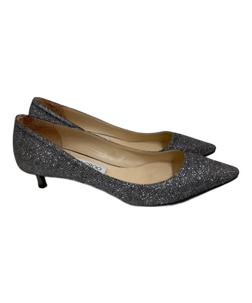 JIMMY CHOO（ジミーチュウ）JIMMY CHOO (ジミーチュウ) グリッターパンプス シルバー サイズ:38の古着・服飾アイテム