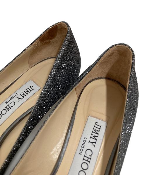 JIMMY CHOO（ジミーチュウ）JIMMY CHOO (ジミーチュウ) グリッターパンプス シルバー サイズ:38の古着・服飾アイテム