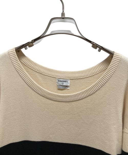 CHANEL（シャネル）CHANEL (シャネル) バイカラーニットワンピース ベージュ サイズ:Lの古着・服飾アイテム