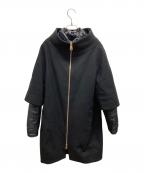 HERNOヘルノ）の古着「異素材ダウンコート 41575-5-39601-9300」｜ブラック
