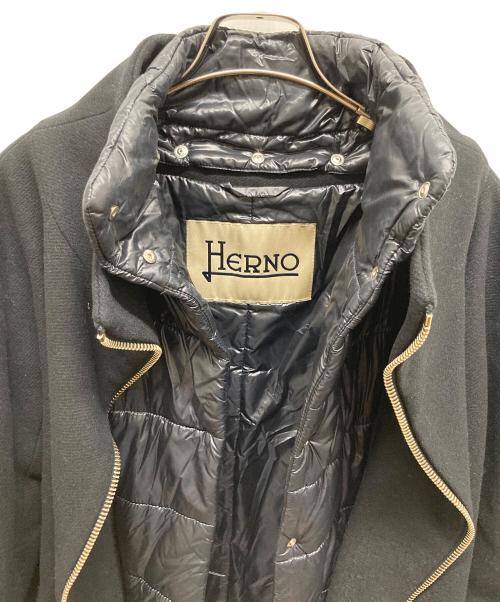 HERNO（ヘルノ）HERNO (ヘルノ) 異素材ダウンコート 41575-5-39601-9300 ブラック サイズ:42の古着・服飾アイテム