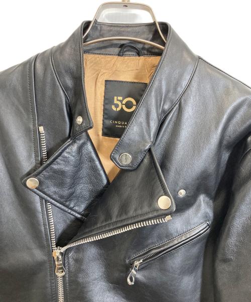 Cinquanta（チンクワンタ）Cinquanta (チンクワンタ) ダブルライダースジャケット　H-517/1 ブラック サイズ:48の古着・服飾アイテム