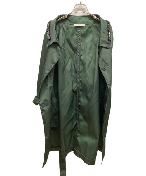 PRADA（プラダ）PRADA (プラダ) 襟ビジューステンカラーコート グリーン サイズ:48の古着・服飾アイテム