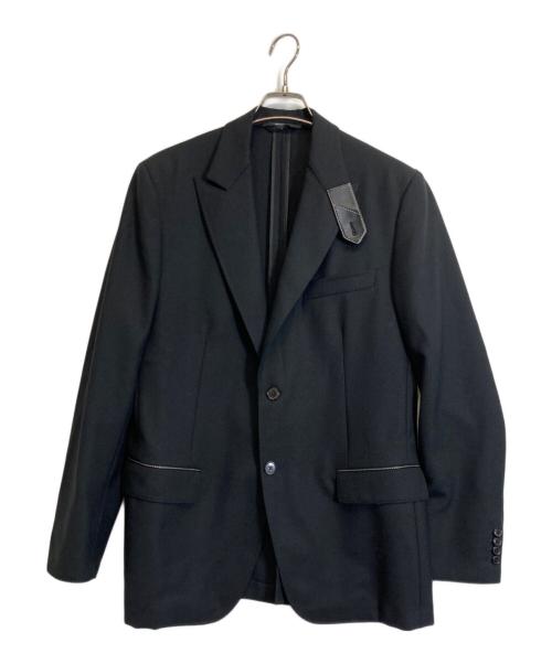 HERMES（エルメス）HERMES (エルメス) レザートリミングピークドラペルジャケット ブラック サイズ:50の古着・服飾アイテム