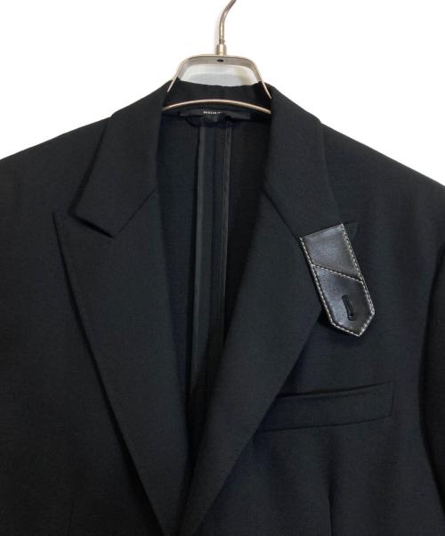 HERMES（エルメス）HERMES (エルメス) レザートリミングピークドラペルジャケット ブラック サイズ:50の古着・服飾アイテム