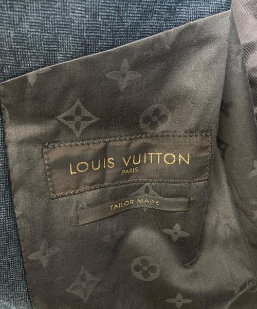 LOUIS VUITTON（ルイ ヴィトン）LOUIS VUITTON (ルイ ヴィトン) ダミエ柄LVボタンテーラードジャケット グレー サイズ:52の古着・服飾アイテム