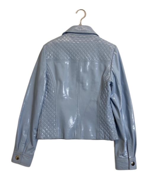 CELINE（セリーヌ）CELINE (セリーヌ) レザージャケット スカイブルー サイズ:38の古着・服飾アイテム