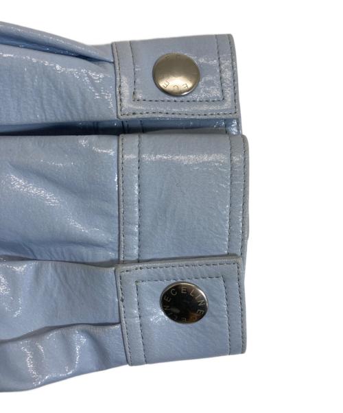 CELINE（セリーヌ）CELINE (セリーヌ) レザージャケット スカイブルー サイズ:38の古着・服飾アイテム