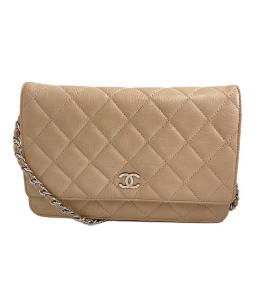 CHANEL（シャネル）CHANEL (シャネル) マトラッセチェーンショルダーウォレット ベージュの古着・服飾アイテム
