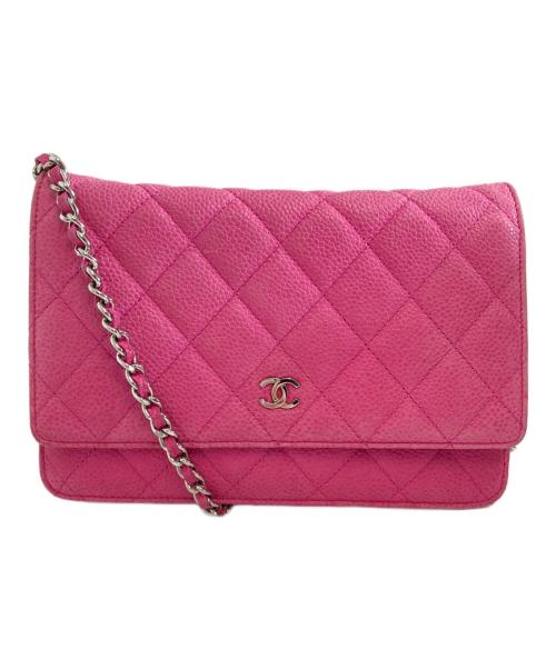 CHANEL（シャネル）CHANEL (シャネル) マトラッセチェーンショルダーウォレット ピンクの古着・服飾アイテム