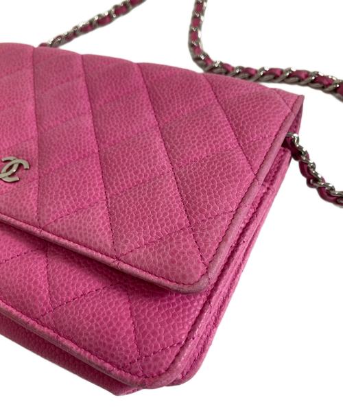 CHANEL（シャネル）CHANEL (シャネル) マトラッセチェーンショルダーウォレット ピンクの古着・服飾アイテム