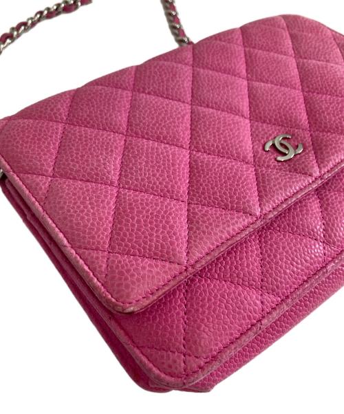 CHANEL（シャネル）CHANEL (シャネル) マトラッセチェーンショルダーウォレット ピンクの古着・服飾アイテム