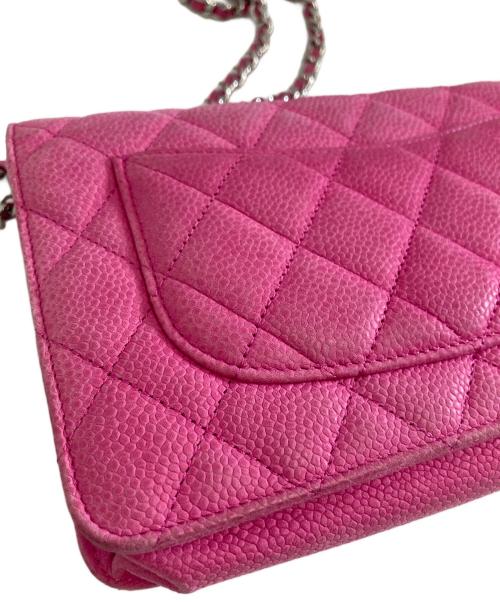 CHANEL（シャネル）CHANEL (シャネル) マトラッセチェーンショルダーウォレット ピンクの古着・服飾アイテム