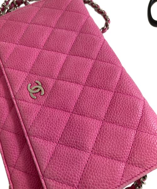 CHANEL（シャネル）CHANEL (シャネル) マトラッセチェーンショルダーウォレット ピンクの古着・服飾アイテム