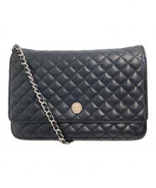 CHANEL（シャネル）の古着「マイクロマトラッセチェーンショルダーウォレット」｜ブラック
