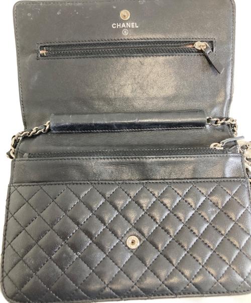 CHANEL（シャネル）CHANEL (シャネル) マイクロマトラッセチェーンショルダーウォレット ブラックの古着・服飾アイテム