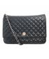 CHANEL（シャネル）の古着「マイクロマトラッセチェーンショルダーウォレット」｜ブラック