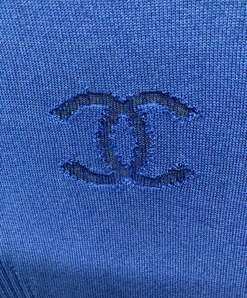 CHANEL（シャネル）CHANEL (シャネル) ココマーク半袖ニット ブルー サイズ:42の古着・服飾アイテム