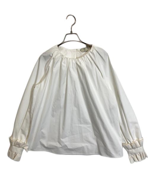 FENDI（フェンディ）FENDI (フェンディ) 袖フリルギャザーブラウス ホワイト サイズ:40の古着・服飾アイテム