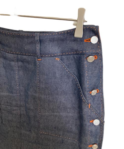 HERMES（エルメス）HERMES (エルメス) セリエボタンデニムスカート インディゴ サイズ:40の古着・服飾アイテム