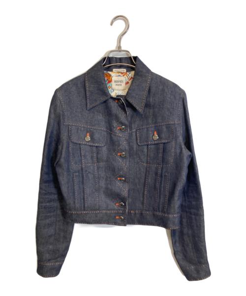 HERMES（エルメス）HERMES (エルメス) セリエボタンリネンデニムジャケット インディゴ サイズ:38の古着・服飾アイテム