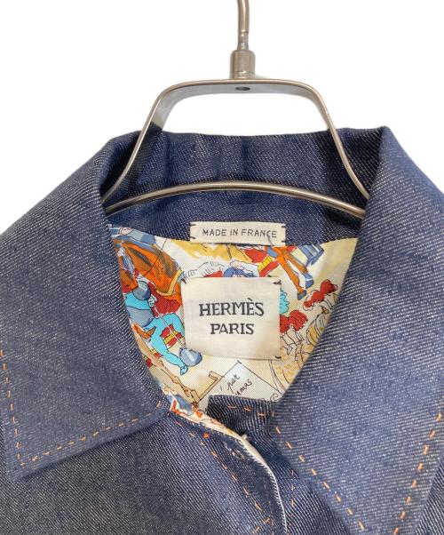 HERMES（エルメス）HERMES (エルメス) セリエボタンリネンデニムジャケット インディゴ サイズ:38の古着・服飾アイテム
