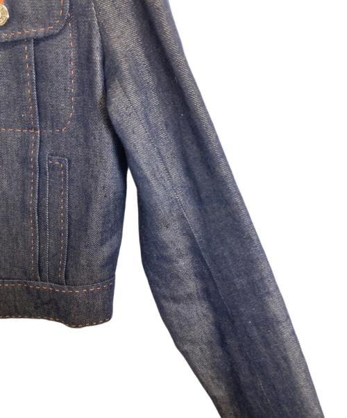 HERMES（エルメス）HERMES (エルメス) セリエボタンリネンデニムジャケット インディゴ サイズ:38の古着・服飾アイテム