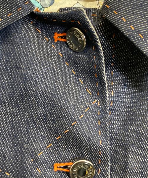 HERMES（エルメス）HERMES (エルメス) セリエボタンリネンデニムジャケット インディゴ サイズ:38の古着・服飾アイテム
