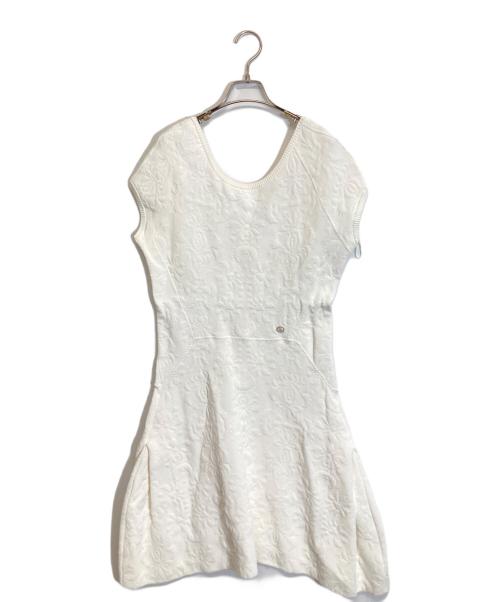 CHANEL（シャネル）CHANEL (シャネル) バックジップココマーク ワンピース ホワイト サイズ:46の古着・服飾アイテム