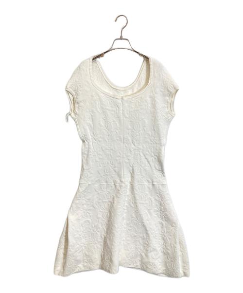 CHANEL（シャネル）CHANEL (シャネル) バックジップココマーク ワンピース ホワイト サイズ:46の古着・服飾アイテム