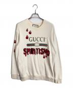 GUCCIグッチ）の古着「SPIRITISMOロゴスウェット」｜ベージュ