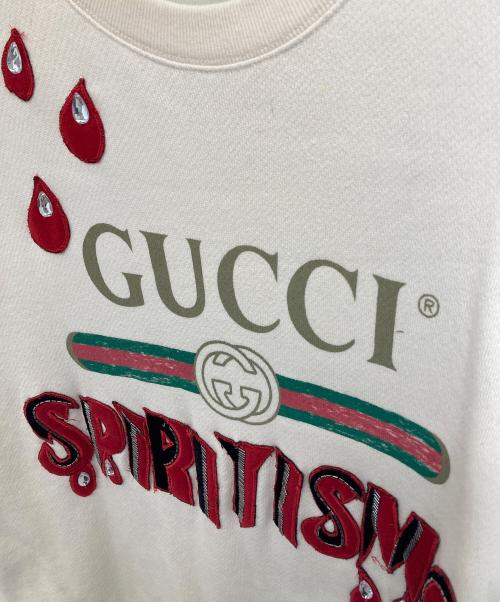 GUCCI（グッチ）GUCCI (グッチ) SPIRITISMOロゴスウェット ベージュ サイズ:Mの古着・服飾アイテム