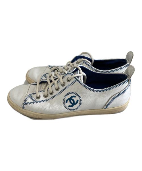 CHANEL（シャネル）CHANEL (シャネル) ローカットスニーカー ホワイト サイズ:39　1/2の古着・服飾アイテム