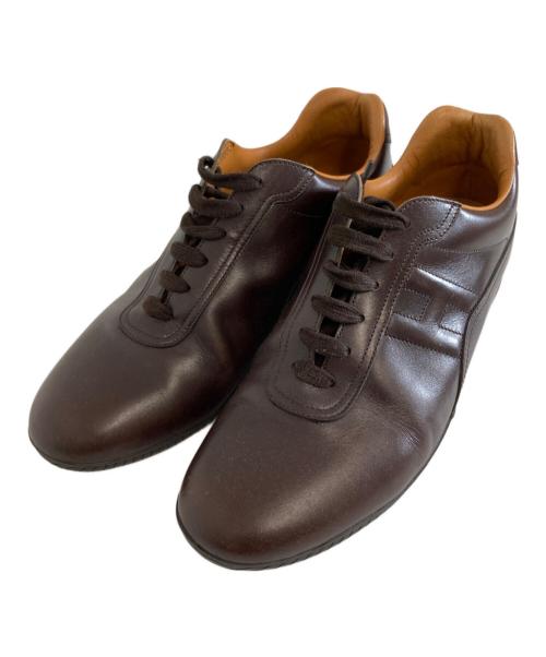 HERMES（エルメス）HERMES (エルメス) クイックレザースニーカー ブラウン サイズ:42の古着・服飾アイテム