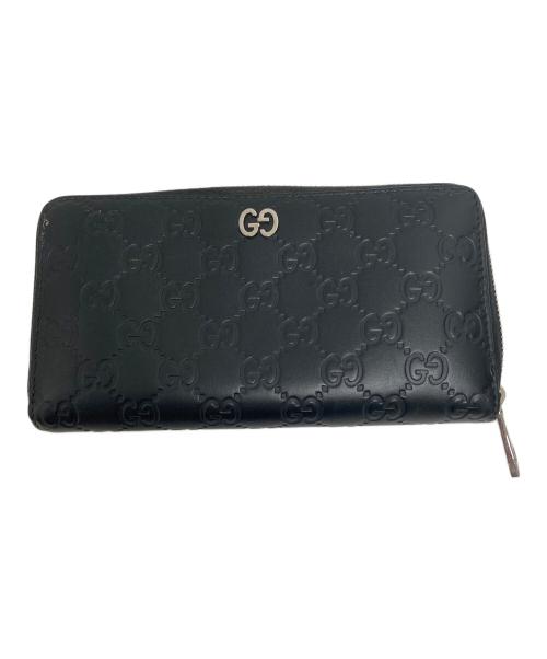 GUCCI（グッチ）GUCCI (グッチ) GGシグネチャーラウンド財布 ブラックの古着・服飾アイテム