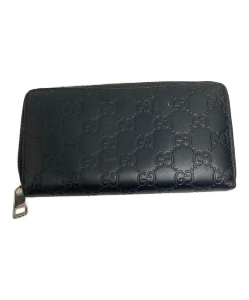 GUCCI（グッチ）GUCCI (グッチ) GGシグネチャーラウンド財布 ブラックの古着・服飾アイテム