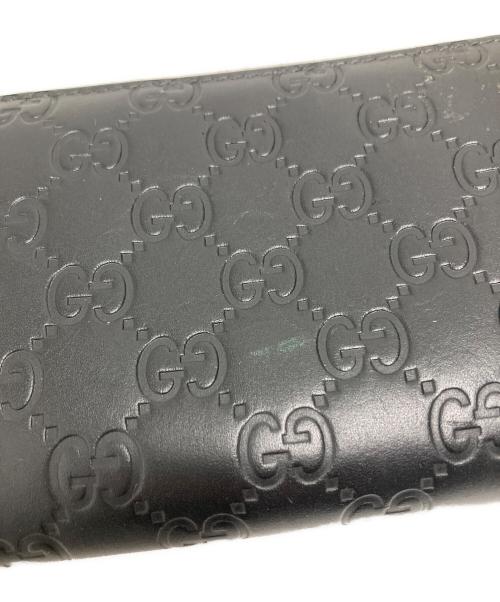 GUCCI（グッチ）GUCCI (グッチ) GGシグネチャーラウンド財布 ブラックの古着・服飾アイテム