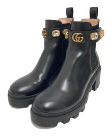 GUCCI（グッチ）の古着「GGマーモントサイドゴアブーツ　550036」｜ブラック
