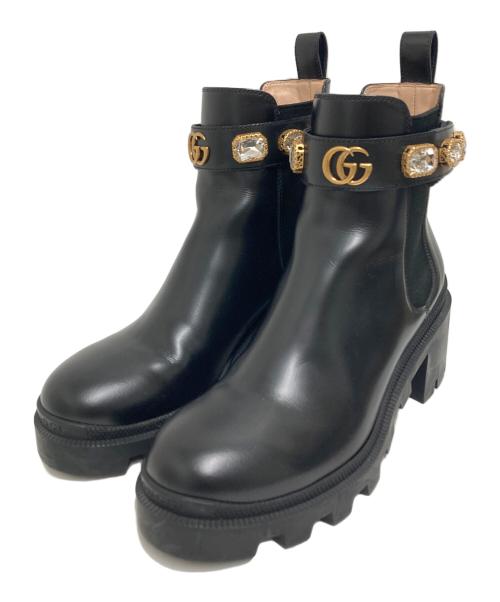 GUCCI（グッチ）GUCCI (グッチ) GGマーモントサイドゴアブーツ　550036 ブラック サイズ:36の古着・服飾アイテム