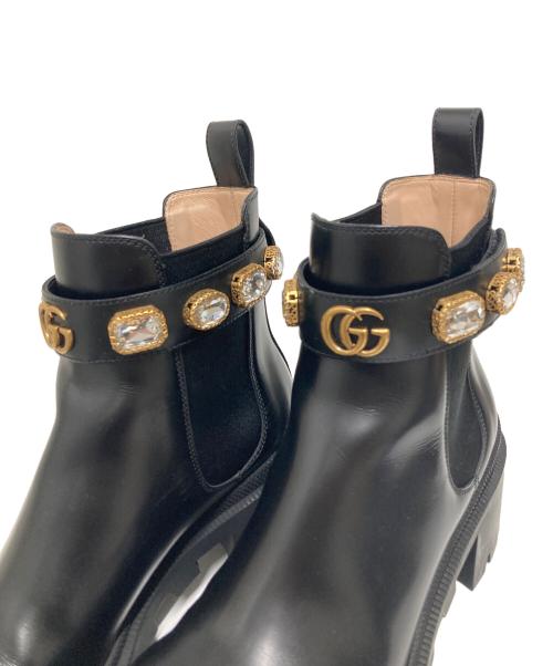 GUCCI（グッチ）GUCCI (グッチ) GGマーモントサイドゴアブーツ　550036 ブラック サイズ:36の古着・服飾アイテム