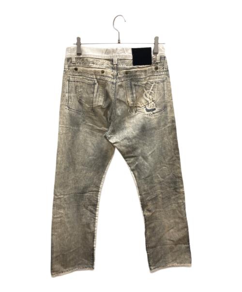 Yves Saint Laurent（イヴサンローラン）Yves Saint Laurent (イヴサンローラン) 転写デニムパンツ　227696YLM62 グレー サイズ:記載なしの古着・服飾アイテム