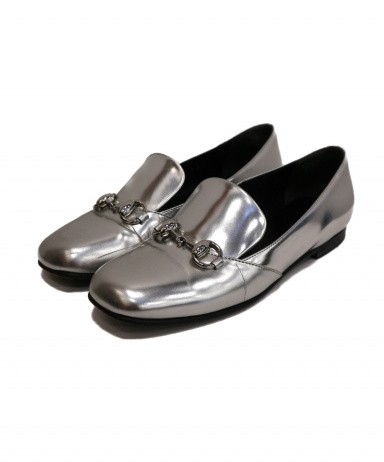 中古・古着通販】GUCCI (グッチ) ホースビットローファー シルバー