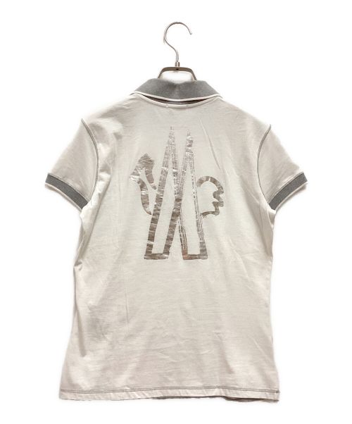 MONCLER（モンクレール）MONCLER (モンクレール) ポロシャツ　バイカラー　バックプリント ホワイト サイズ:Sの古着・服飾アイテム