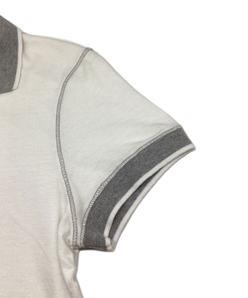 MONCLER（モンクレール）MONCLER (モンクレール) ポロシャツ　バイカラー　バックプリント ホワイト サイズ:Sの古着・服飾アイテム