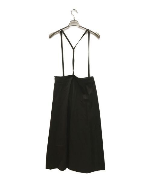 mizuiro-ind（ミズイロインド）mizuiro-ind (ミズイロインド) サスペンダー付きフレアスカート オリーブ サイズ:Freeの古着・服飾アイテム