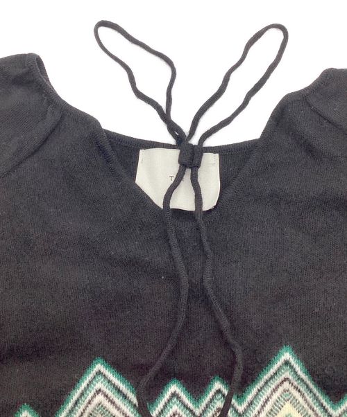 TAN（タン）TAN (タン) WAVELENGTHLONG DRESS ブラック×グリーン サイズ:Fの古着・服飾アイテム