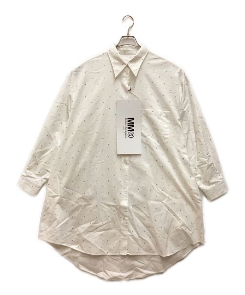 MM6 Maison Margiela（エムエムシックスメゾンマルジェラ）MM6 Maison Margiela (エムエムシックス メゾンマルジェラ) 6 Shirt Dress 6ロゴ シャツワンピース ホワイト サイズ:Mの古着・服飾アイテム