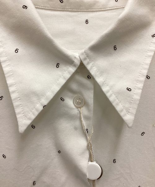 MM6 Maison Margiela（エムエムシックスメゾンマルジェラ）MM6 Maison Margiela (エムエムシックス メゾンマルジェラ) 6 Shirt Dress 6ロゴ シャツワンピース ホワイト サイズ:Mの古着・服飾アイテム