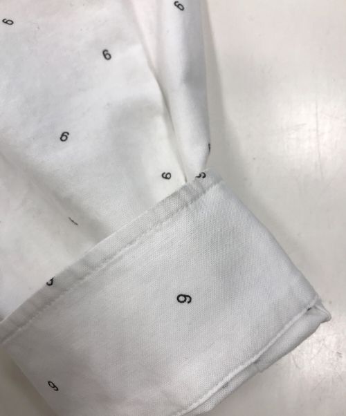 MM6 Maison Margiela（エムエムシックスメゾンマルジェラ）MM6 Maison Margiela (エムエムシックス メゾンマルジェラ) 6 Shirt Dress 6ロゴ シャツワンピース ホワイト サイズ:Mの古着・服飾アイテム